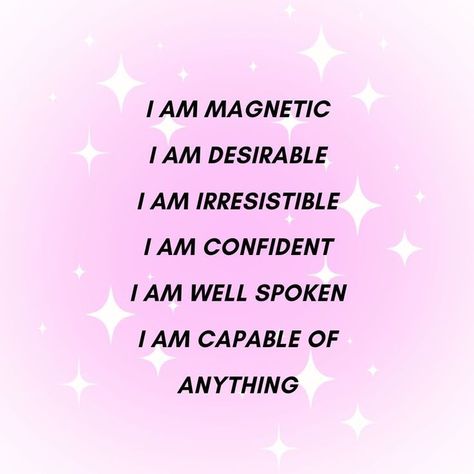 Irresistible Affirmations, Extrovert Quotes, Believe In Yourself Quotes, I Am Confident, Imagination Quotes, Healing Affirmations, I Am Affirmations, Vision Board Affirmations, Energy Healing Spirituality