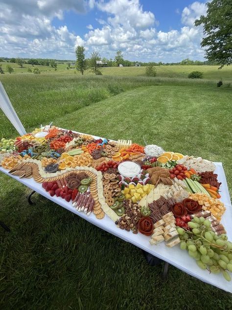 Charcuterie Masterclass! | Grazing board for a graduation party | Facebook Giant Charcuterie Board Wedding, Charcuterie Board Large Party, Giant Charcuterie Table, Large Charcuterie Table, Graduation Charcuterie Board Ideas, Large Grazing Table, Graduation Charcuterie Board, Giant Charcuterie Board, Charcuterie Board Large