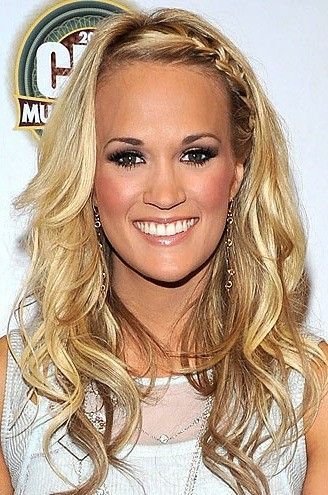 Carrie Underwood’s Braided Bangs Carrie Underwood Hair, Curly Hair Braids, Braided Bangs, Julianne Hough, Easy Braids, Long Blonde, Long Blonde Hair, Carrie Underwood, Hair Envy