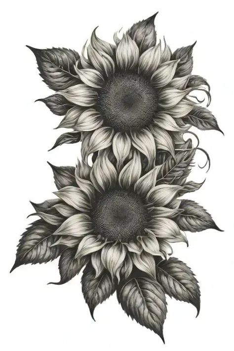 Creepy Sunflower Tattoo, Men’s Sunflower Tattoo, Dark Sunflower Tattoo Cover Up, Goth Sunflower Tattoo, Dark Sunflower Tattoo, Camomile Tattoo, Sun Flower Tattoos, Black And Grey Sunflower Tattoo, Realistic Sunflower Tattoo