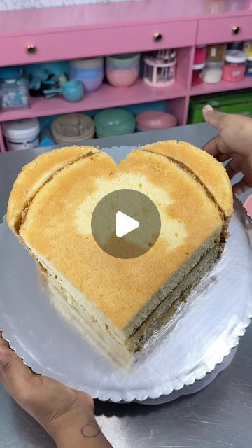 Heart Sprinkle Cake, How To Make Heart Cake From Circle, Two Layer Heart Cake, Cake Shapes From Round, How To Make A Heart Cake From Circle, How To Cut A Heart Shaped Cake, Love Heart Wedding Cake, How To Make Heart Shaped Cake, Vintage Heart Cake Blue