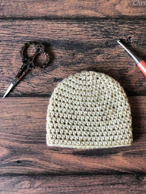 Easy Half Double Crochet Beanie Pattern Free in All Sizes Adult Beanie Crochet Pattern, Half Double Crochet Beanie, Half Double Crochet Tutorial, Double Crochet Beanie, Double Crochet Beanie Pattern, Clover Pom Pom Maker, Baby Hat Free Pattern, Beanie Pattern Free, Crochet Beanie Pattern Free