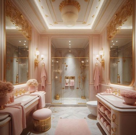 Bathroom Royal, Cottage House Interior, Royal Bathroom, Dream House Aesthetic, Pink Bedroom Design, Luxury Room Bedroom, Diy House Plans, Gorgeous Bathroom, Bathroom Inspiration Decor