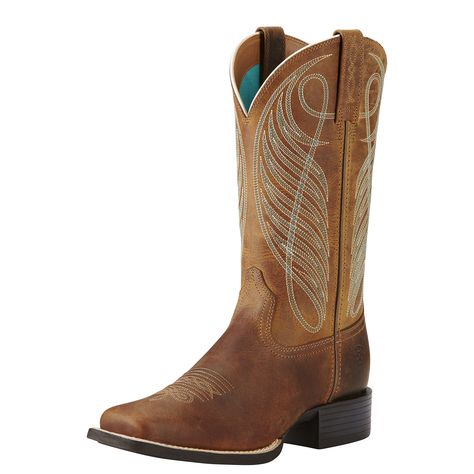 Womens Ariat Boots, Brown Western Boots, Square Toe Western Boots, Ariat Boots, Western Boots Women, Square Toe Boots, Western Boot, Girls Outfits, Toe Boots