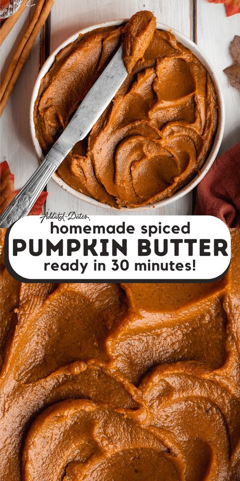 Homemade Spiced Pumpkin Butter Homemade Pumpkin Butter, Pumpkin Spread, Pumpkin Butter Recipe, Caramel Dessert Recipes, Vegan Chocolate Recipes, Vegan Cookies Recipes, Vegan Cake Recipes, Pumpkin Butter, Spiced Pumpkin