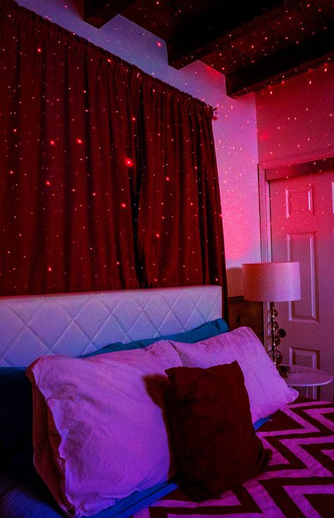 Make any room inviting with warm red sparkles! Just one or two #BlissBulbs can do the trick. • • • #blisslights #laserlights #lightbulb #homedecor #bedroomdecor #pretty #red #ruby #accent #decor #ideas #inspiration #valentinesday Dream Rooms For Teens, Red Bedroom Design, Colorful Bedding, Lighting Bedroom, Red Room, Bedroom Red, Bohemian Bedroom Decor, Red Rooms, Perfect Bedroom