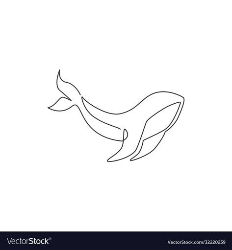 One Line Whale Drawing, One Line Drawing Sea Animals, Line Drawing Sea Creatures, Whale Outline Tattoo, Simple Whale Drawing, One Line Whale, Whale Line Drawing, Whale Line Art, Ocean Line Art