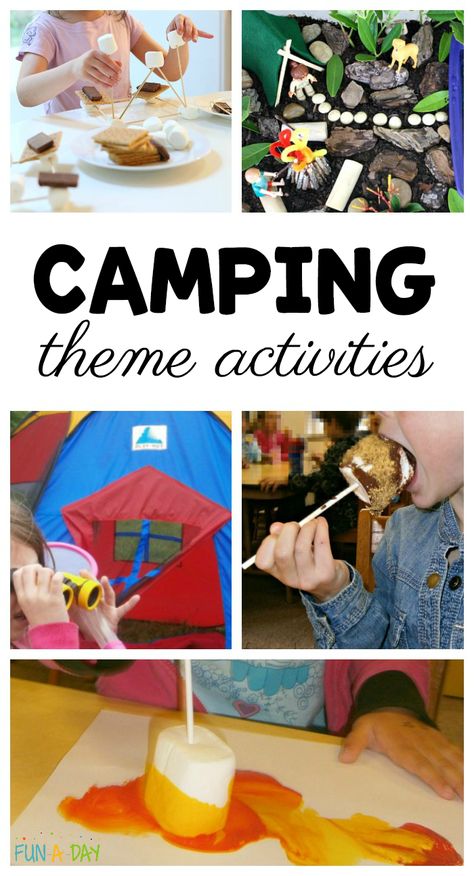 Camping is an exciting thing to do. I like how this activity lets children explore different aspects of it. Preschool Camping, Camping Preschool, Camping Theme Preschool, Summer Camp Themes, Camping Classroom, Camping Activities For Kids, Camping Theme Classroom, Theme Activities, Summer Preschool