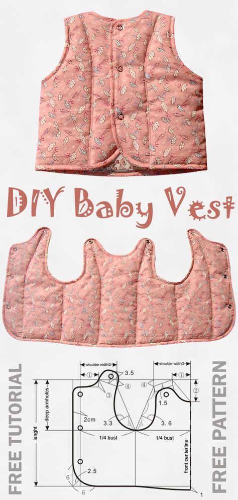 Baby Vest Tutorial & Pattern Infant Vest Pattern, Childs Vest Pattern Free, Baby Patterns Free Sewing, Sewing For Newborns, Baby Vest Crochet Pattern Free, Toddler Vest Pattern Free, Toddler Sewing Patterns Free, Free Sewing Patterns For Babies, Free Sewing Patterns Baby