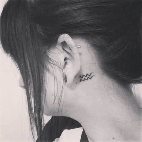 Tattoo Ideas Zodiac, Aquarius Tattoos, Aquarius Constellation Tattoo, Behind The Ear Tattoo Ideas, Behind The Ear Tattoo, Ear Tattoo Ideas, Aquarius Constellation, Aquarius Tattoo, Zodiac Aquarius