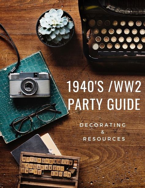 1940s Themed Birthday Party Ideas, 1940 Party Theme Decor, History Themed Birthday Party, History Birthday Party, 1940s Decorations Party, Ww2 Themed Party, 1940s Themed Birthday Party, 40s Party Theme, Uso Themed Party