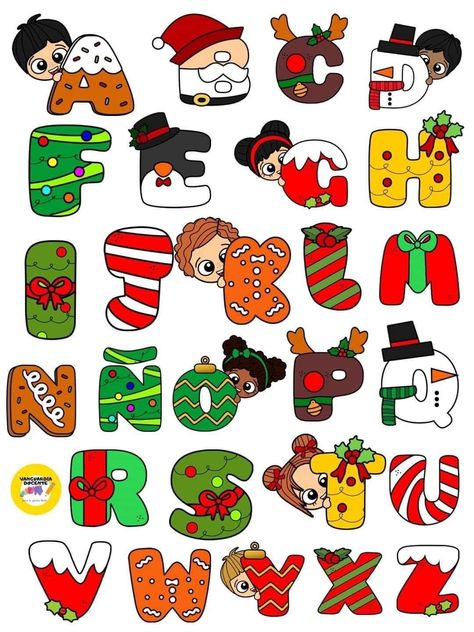 Christmas Themed Alphabet Letters, Christmas Alphabet Letters, Christmas Decorations Drawings, Christmas Sale Poster, Kids Tree Ornaments, Christmas Fonts Alphabet, Christmas Letters, Christmas Calligraphy, Christmas Photo Booth