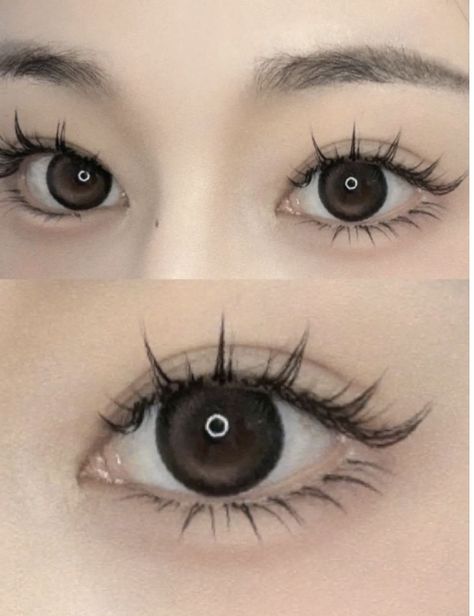 Manhwa Lashes Aesthetic, Manwha Eyelash, Anime Lashes With Mascara, Douyin Fake Lashes, Douyin Makeup Eyelashes, Japanese Lashes Extensions, Manhua Lashes Makeup, Manhwa Eyelash Extensions, Korean False Lashes