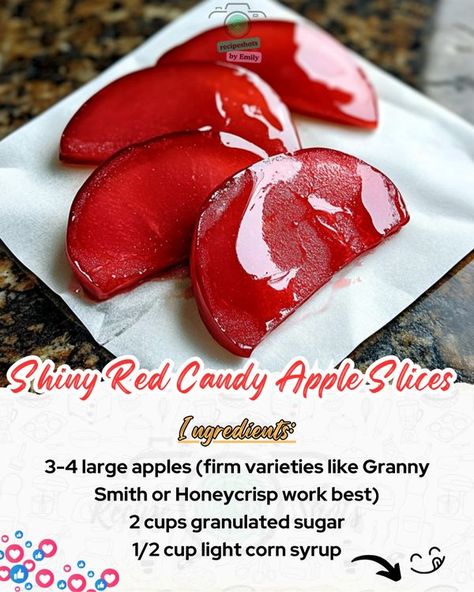 Candy Apple Wedges, Diy Candy Apple Slices, Red Candy Apple Slices, Candy Apples Slices, Candy Apple Slices Recipe, Candy Apple Slices, Red Candy Apples, Candied Apples Slices, Apples Slices