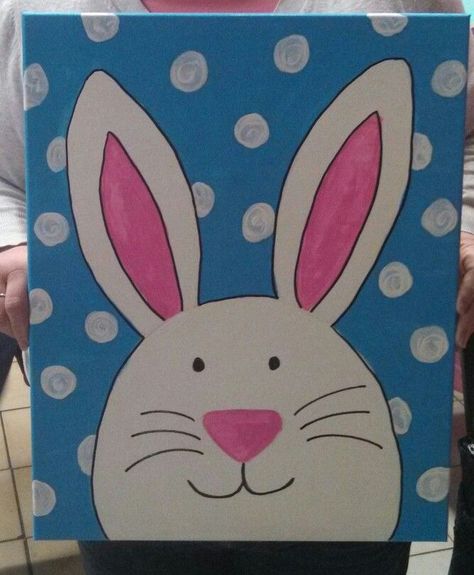 Easter bunny canvas painting | Paint For Fun | Pinterest Easter Canvas Painting, Easter Art Project, Kids Painting Party, Kids Canvas Painting, Ideas For Painting, Easter Drawings, Easter Canvas, Easter Paintings, Kids Canvas Art