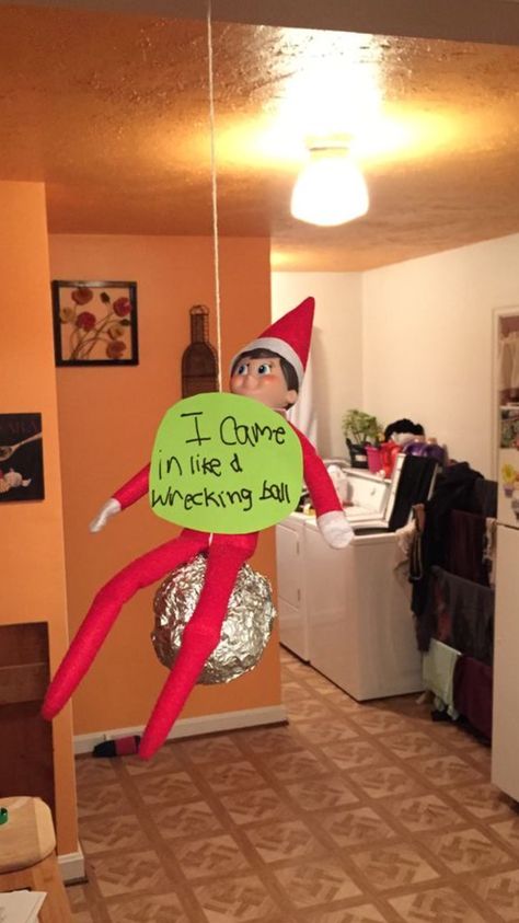 Cute Ways To Hide Your Elf, Funny Ways To Hide Your Elf, Funny Places To Hide Your Elf, Funny Elf On The Shelf Pranks, Funny Elfs, Elf On The Shelf Pet Ideas, Elf On Shelf Funny, Elf Stuff, Elf On The Shelf Arrival