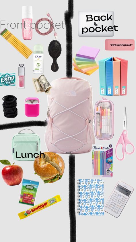 High School Essentials, Middle School Backpack, Middle School Supplies, Middle School Essentials, School Backpack Essentials, Preppy School Supplies, Pretty School Supplies, High School Backpack, School Checklist