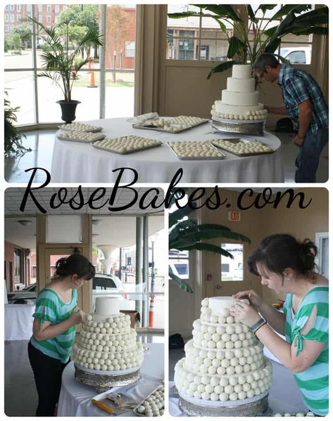 Wedding Cake Recipes, Wedding Cake Tutorial, Mexican Wedding Cake, Cake Ball, Wedding Cake Pops, Wedding Cake Roses, Wedding Cake Recipe, Ball Wedding, Make A Cake