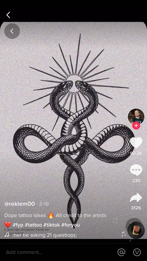 Esoteric Tattoo, Clever Tattoos, Snake Tattoo Design, Tattoo Signs, Spooky Tattoos, Greek Tattoos, Knee Tattoo, Line Art Tattoos, Spine Tattoos