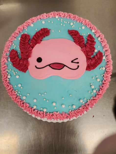 Axolotl Birthday Cake Ideas, Axolotl Party Food, Axolotl Cake Ideas, Axolotl Birthday Cake, Axolotl Cake, Axolotl Party, Creative Cupcakes, 11th Birthday, Xmas Presents