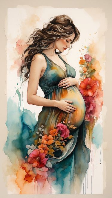 Pregnancy Drawing, Baby Books Diy, Mother Earth Art, Birth Art, Pregnancy Art, Baby Art Projects, Mother Art, Salon Art, Girly Wall Art