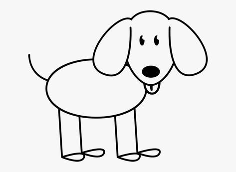 Simple Dog Drawing, Animal Line Drawings, Sharpie Drawings, Doodle Art For Beginners, Simple Sketches, Stick Drawings, Stick Figure Drawing, Dog Clipart, Fabric Postcards