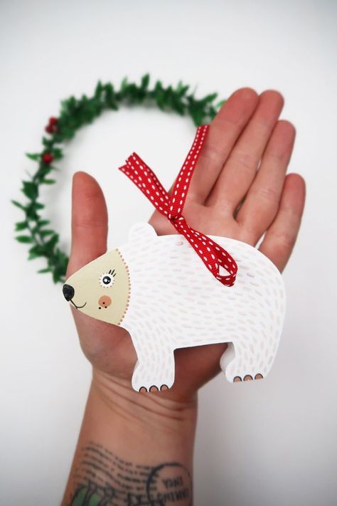 Hey, I found this really awesome Etsy listing at https://www.etsy.com/uk/listing/898539317/polar-bear-christmas-tree-hanging Xmas Clay, Polar Bear Christmas Tree, Polar Bear Christmas Decorations, Jungle Theme Decorations, Bear Christmas Tree, Cute Animal Art, Hand Painted Bauble, Polar Bear Ornaments, Folk Decor