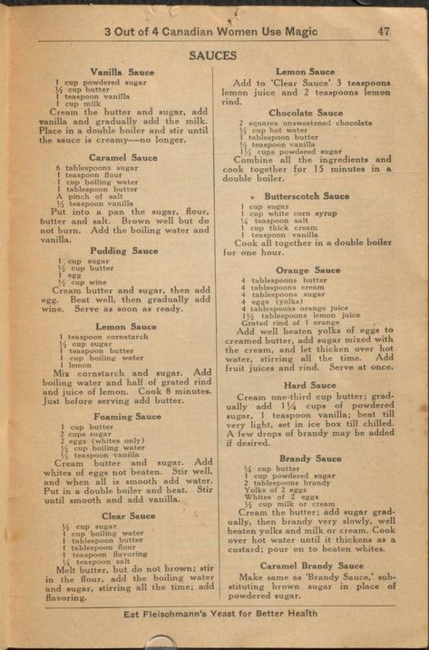 The Magic cook book : Standard Brands Limited : Free Download, Borrow, and Streaming : Internet Archive Lobster Dip, Magic Cook, Homemade Sauce Recipes, Marinade Sauce, Gravy Sauce, Dessert Sauces, Sweet Sauce, Retro Recipes, Homemade Sauce