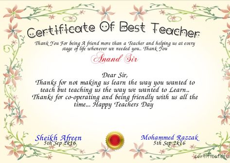 Certificate Of Best Teacher Certificate | Teacher Awards, Teacher in Best Teacher Appreciation Certificate Printable Appreciation Certificate Templates, Best Teacher Certificate, Classroom Certificates, Appreciation Certificate, Free Gift Certificate Template, Teacher Awards, Free Certificate Templates, Teacher Certification, Teacher Appreciation Printables