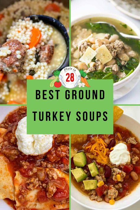 🥣 Ground Turkey Soups Ground Turkey Stew Crockpot Recipes, Soup With Ground Turkey Meat, Turkey Stew Recipes, Ground Turkey Soup Recipes, Beef Stew Soup, Ground Turkey Chili Recipe, Turkey Soup Recipes, Turkey Taco Soup, Tasty Soup Recipes