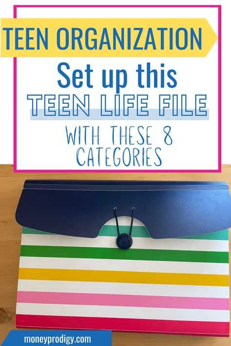 Teen organization idea: help your teenager set up a Teen Life File. 8 categories to include, plus how to set up the Teen Life File - they can take it into young adulthood. Teen life skills. Allowance System For Teenagers, Teen Budget Worksheet, Book Of Teenager, Teenage Budget Plan, School Organization For Teens, Consequences For Teenager Lying, Financial Literacy Activities, Student Finance, Consumer Math