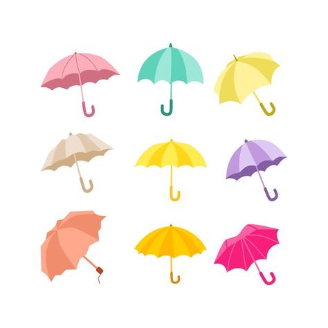 Vector set of umbrella illustration | Premium Vector #Freepik #vector #winter #design #umbrellas #umbrella Umbrella Drawing, Umbrella Illustration, Cool Umbrellas, Make It Rain, Winter Design, Psd Icon, Set Of, Vector Photo, Premium Vector