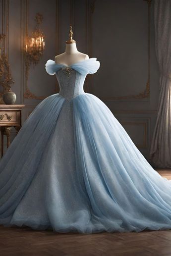 Elegant Wedding Dress Baby Blue, Blue 15 Dresses Quinceanera, Disney Princess Prom Dresses, Blue Cinderella Dress, Light Blue Quinceanera Dresses, Xv Dresses, Debut Dresses, 15 Dresses Quinceanera, Cinderella Dress