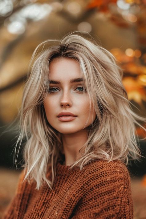 Blondes Fall Hair Color, Autumn Hair Colors Blonde, Short Hairstyle Women Dark Blonde, Autumn Lowlights For Blondes, Blonde Medium Length Hairstyles, Autumn Blonde Balayage, Blonde Balayage On Dark Hair With Bangs, Blonde Hair Colors For Fall, Blond Hair Styles For Medium Length Hair