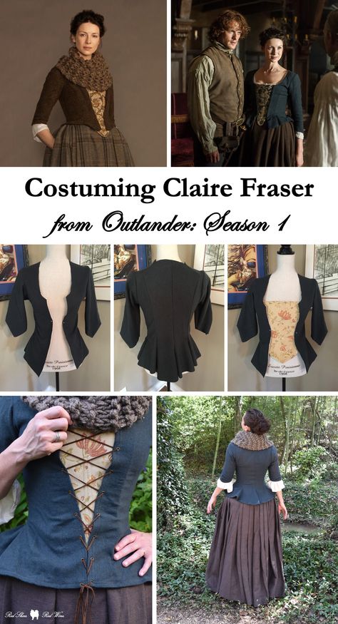 Obsessing over my Outlander season 1 Claire costume, what I want to buy/make to add to it, and when I can wear it again. On the blog is the build for the 18th century clothing made by me, hand knitted cowl from KnitPlayLove, and Outlander inspired silver Jacobite ring from Hamilton & Young. (outlander series, starz, Sassenach, cosplay, historical, Scotland, Jacobite) Outlander Costumes Halloween, Claire Outlander Costume, Outlander Costumes Diy, Outlander Inspired Outfits, Outlander Cosplay, Claire Fraser Costume, Outlander Clothing, Outlander Knitting Patterns, Claire Outlander