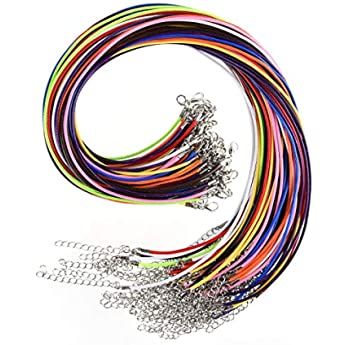 Paxcoo 50Pcs Necklace Cord with Clasp Bulk for Necklace Bracelet Jewelry Making : Amazon.ca: Home Bright Necklace, Necklace Rope, Diy Pendant Necklace, Diy Collier, Necklace Cord, Leather Corded Necklace, Clasp Necklace, Jewelry Making Project, Making Accessories