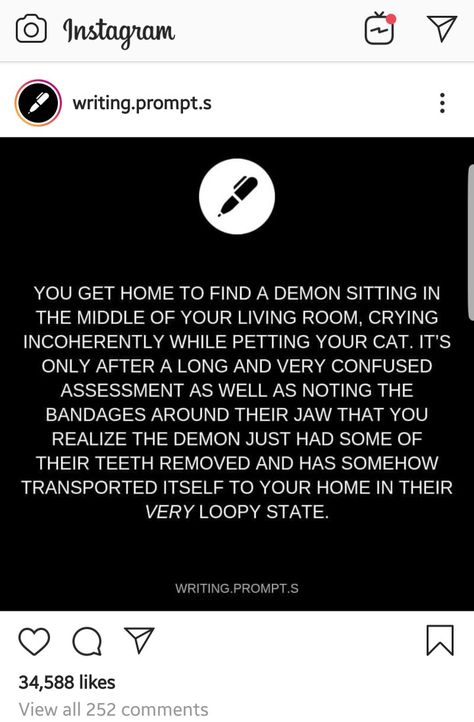 Writing prompt Wolf Writing Prompts, Writing Prompts Demons, Demon Prompts Writing, Demon Story Prompts, Hypnosis Writing Prompts, Horror Story Ideas Writing Prompts, Siren Writing Prompt, Demon Writing, Werewolf Writing Prompts