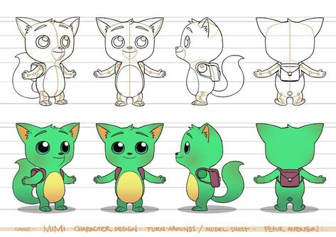 Coloring Digital, Character Turnaround, V Model, Character Design Tutorial, Simple Character, Character Design Girl, Character Model Sheet, Cat Reference, Image 3d