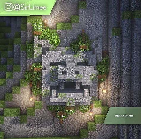 Side Of Mountain Minecraft Build, Minecraft Abandoned Village, Minecraft Face Statue, Nether Build Ideas, Minecraft Building Ideas Nether Portal, Minecraft Ancient Ruins, Nether Builds Minecraft, Mineshaft Minecraft, Minecraft Temple Ideas