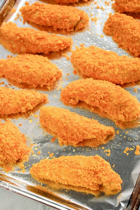 Cheese cracker chicken tenders will take your homemade chicken finger game to the next level. They are crunchy, cheesy and super simple to make. Cheese Cracker Crusted Chicken, Cracker Chicken Tenders, Kid Friendly Side Dishes, Peanut Butter Yogurt Dip, Homemade Chicken Fingers, Cheese Cracker Recipe, Chicken Finger, Homemade Chicken Tenders, Trisha Yearwood Recipes