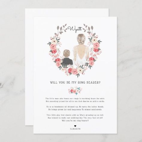 $2.80 | Will you be my Ring Bearer Proposal #wedding, proposal gift, ring bearer, groomsman, best man, will you be my ringbearer, watercolor illustrations, groomsmen, floral, proposal poem Ring Bearer Proposal, Flower Girl Proposal, Flower Girl Card, Flower Girl Wedding, Watercolor Girl, Groomsmen Proposal, Maid Of Honour, Bridal Party Proposal, Bridesmaid Cards