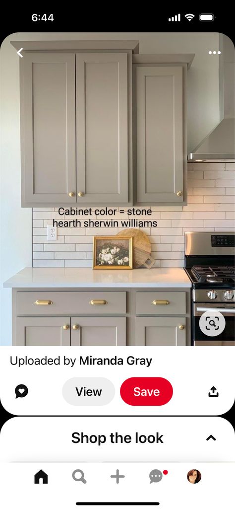 Stone Hearth Benjamin Moore, Benjamin Moore Kitchen, Stone Hearth, Kitchen Cabinet Color Ideas, Cabinet Paint Colors, Stone Kitchen, Home Fix, Kitchen Cabinet Colors, Dining Nook