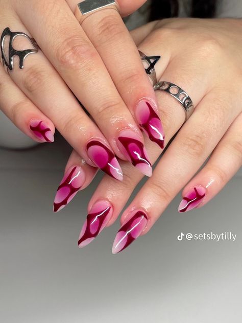 Pink Fire Nails, Nails Beach, Fruit Designs, Nails Design Ideas, Tropical Prints, Classy Acrylic Nails, Nail Colours, Unique Acrylic Nails, Nail Jewelry