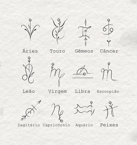 Astrology Tattoo, Horoscope Tattoos, Aquarius Tattoo, Fineline Tattoo, Pisces Tattoos, Taurus Tattoos, Aries Tattoo, Small Pretty Tattoos, Zodiac Sign Tattoos