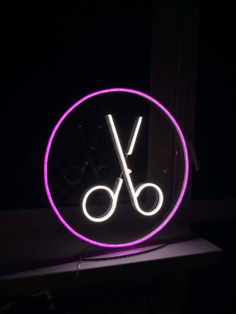 Barbershop Design Interior, Neon Light Art, Hair Salon Design, Salon Pictures, Barbershop Design, Sign Board Design, Backlit Signs, Barber Shop Decor, Neon Moon