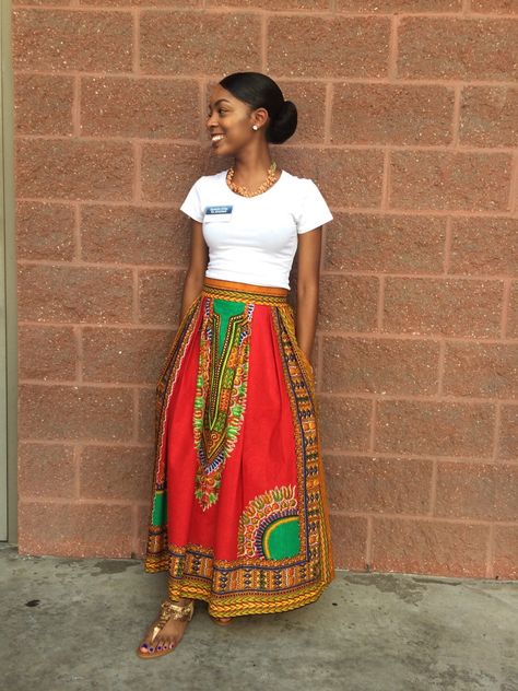 African Skirt Outfit, Dashiki Skirt, African Print Long Dress, African Skirt, African Print Maxi Skirt, African Print Skirt, African Skirts, Ankara Skirt, Print Maxi Skirt