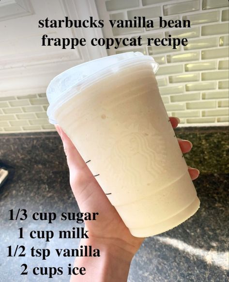 #starbucksrecipes #copycat Starbucks Copycat Recipes Drinks, Starbucks Frappe, Mafia Style, Sommer Mad, Fun Drink Recipe, Starbucks Vanilla, Starbucks Drinks Diy, Secret Starbucks Recipes, Coffee Recipes Starbucks