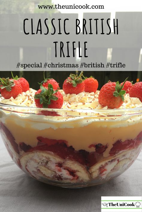 British Trifle Recipe, British Trifle, Triffle Recipe, Christmas Trifle Recipes, Snickers Dessert, Trifle Recipes Easy, Trifle Bowl Recipes, Easy Trifle, Trifle Dessert Recipes