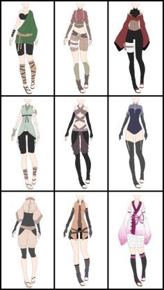 Naruto Oc Outfit, Naruto Outfits, Kunoichi Outfit, Naruto Clothing, Ninja Outfit, Dragons Clothes, Clothing Design Sketches, Anime Inspired Outfits, Drawing Anime Clothes