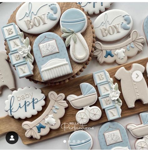 Boy Baby Shower Cookies Decorated, Baby Shower Cookies For Boy, Baby Boy Shower Cookies, Boy Baby Shower Cookies, French Baby Shower, Boho Baby Boy, Baby Boy Cookies, Special Cookies, Decorate Cookies